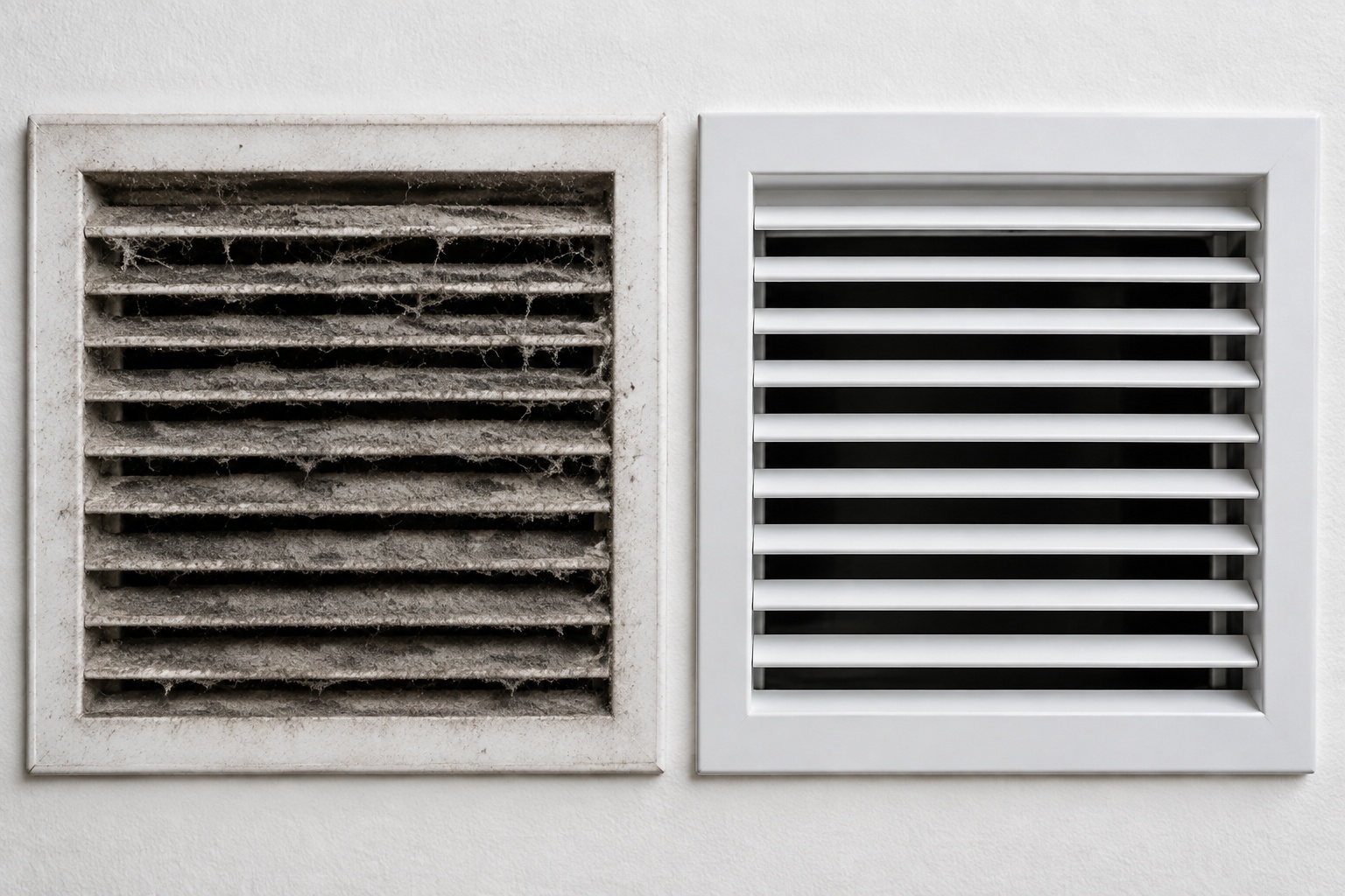 AC duct cleaning — before
